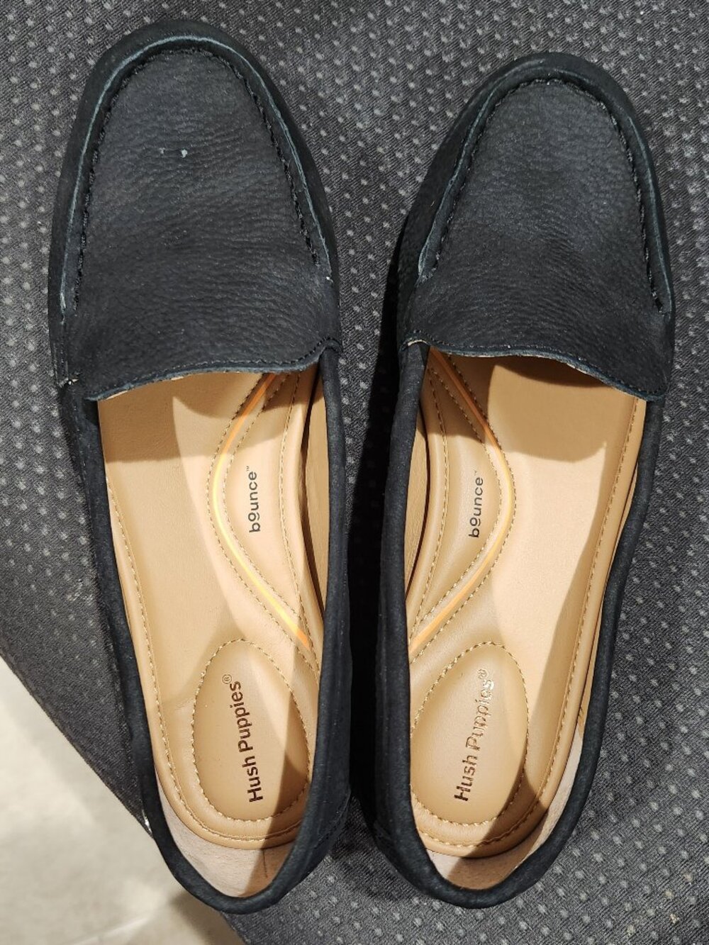 Black hush puppies loafers